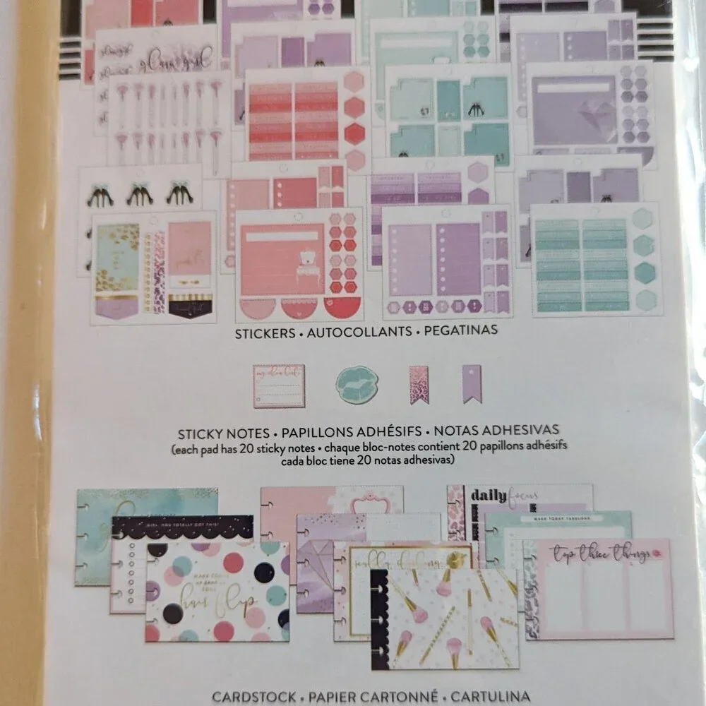 NWT 'Glam Girl' 377 pcs Happy Planner Stickers Multi Pack Sticky Notes Fashion